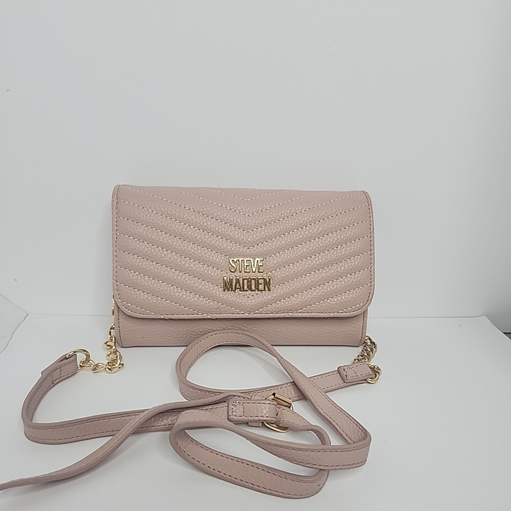 Steve Madden Blush Quilted Crossbody Bag
